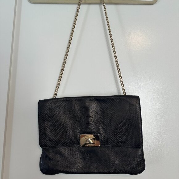 MICHAEL Michael Kors Embossed Leather Chain-link Crossbody Bag - Picture 2 of 2